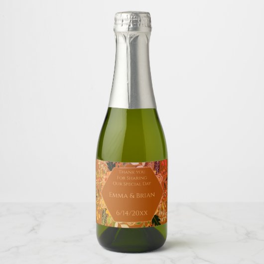 Herbstlabel Boho Schaumweinetikett (Vorderseite)