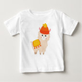 Herbstlama, Niedlich Llama, Alpaca, Llama mit Hut Baby T-shirt (Vorderseite)
