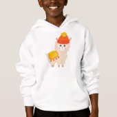 Herbstlama, Niedlich Llama, Alpaca, Llama mit Hut Hoodie (Vorderseite)