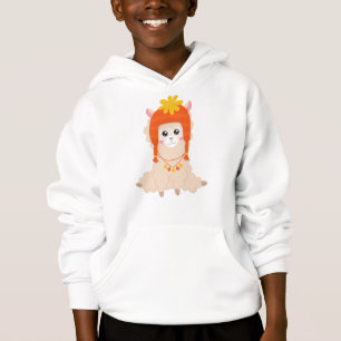 Herbstlama, Niedlicher Llama, Llama mit Hut, Alpac Hoodie