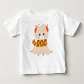 Herbstlama, Niedlicher Llama, Llama mit Scarf, Alp Baby T-shirt (Vorderseite)