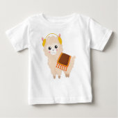 Herbstlama, Niedlicher Llama, Niedlicher Alpaca, O Baby T-shirt (Vorderseite)