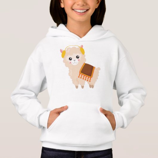 Herbstlama, Niedlicher Llama, Niedlicher Alpaca, O Hoodie (Vorderseite)