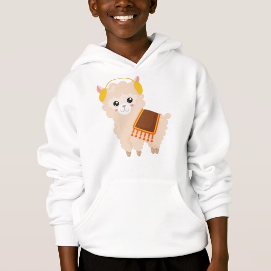 Herbstlama, Niedlicher Llama, Niedlicher Alpaca, O Hoodie (Vorderseite)
