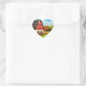 Herbstland Herz-Aufkleber (Tasche)