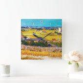 Herbstland, Van Gogh Quadratische Wanduhr (Zuhause)