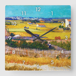 Herbstland, Van Gogh Quadratische Wanduhr
