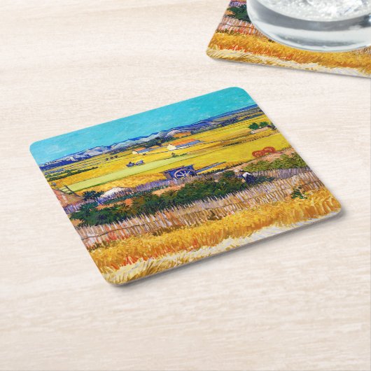 Herbstland, Van Gogh Rechteckiger Pappuntersetzer (angewinkelt)