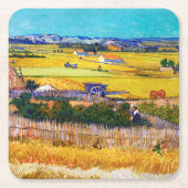 Herbstland, Van Gogh Rechteckiger Pappuntersetzer (Vorderseite)