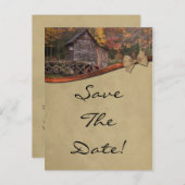 Herbstländerthema Save the Date Hochzeit Ankündigungspostkarte (Vorne/Hinten)
