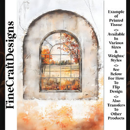Herbstlandschaft durch Arch-Fenster AM9 Decoupage Seidenpapier