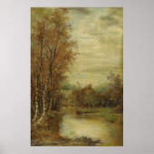 Herbstlandschaft FallBäume Vintage Malerei Poster (Vorne)
