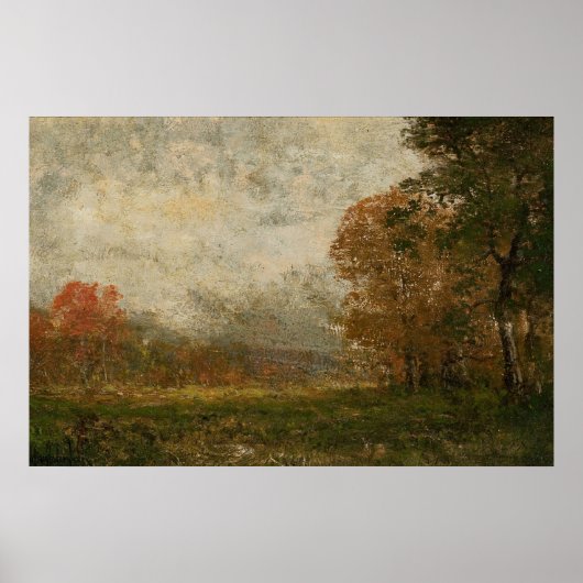 Herbstlandschaft fallen Bäume Vintage Malerei Poster (Vorne)
