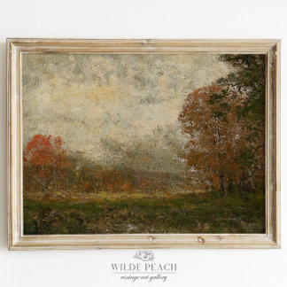 Herbstlandschaft fallen Bäume Vintage Malerei Poster