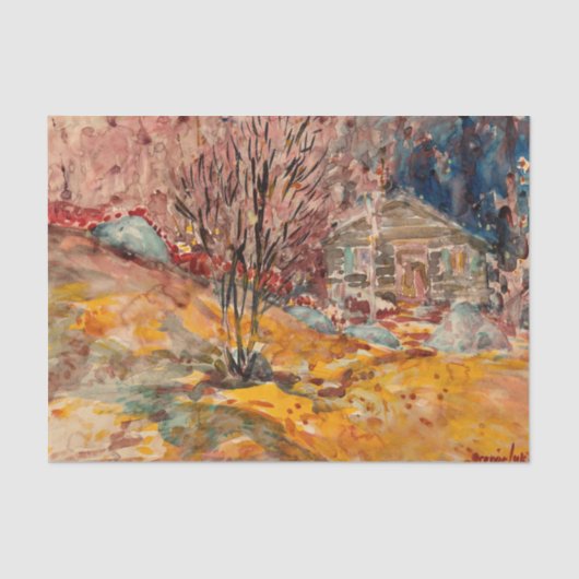 Herbstlandschaft | George Luks Seidenpapier (Vorderseite)