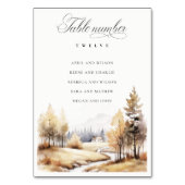 Herbstlandschaft Hochzeitsskalender Tischnummer (Rückseite)