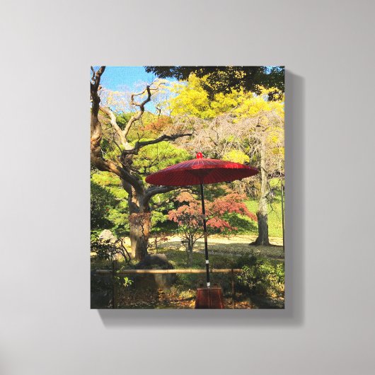 Herbstlandschaft im japanischen Garten Leinwanddruck (Vorderseite)