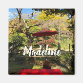 Herbstlandschaft im japanischen Garten Magnet (Vorne)