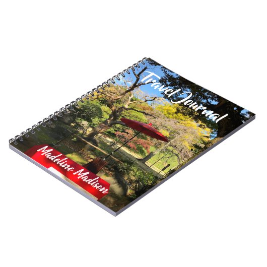 Herbstlandschaft im japanischen Garten Notizblock (Linke Seite)