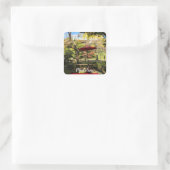 Herbstlandschaft im japanischen Garten Quadratischer Aufkleber (Tasche)