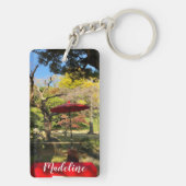 Herbstlandschaft im japanischen Garten Schlüsselanhänger (Rückseite)