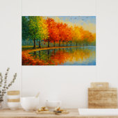 Herbstlandschaft in Neuengland Poster (Küche)