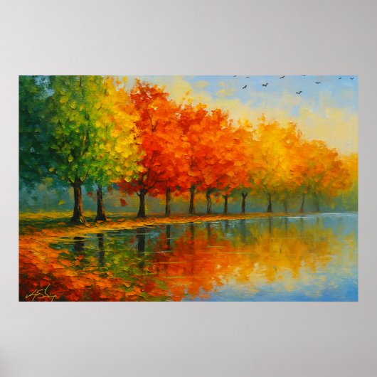 Herbstlandschaft in Neuengland Poster (Vorne)