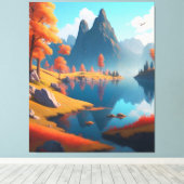 Herbstlandschaft Kunst Leinwanddruck (Insitu (Holzboden))