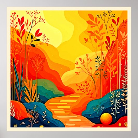 Herbstlandschaft Kunst Poster (Vorne)