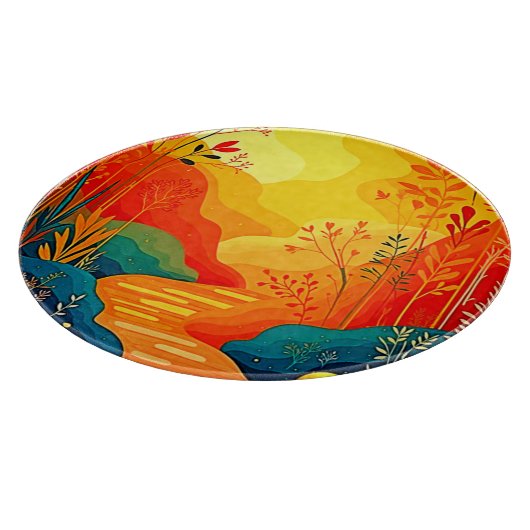 Herbstlandschaft Kunst Schneidebrett (Ecke)