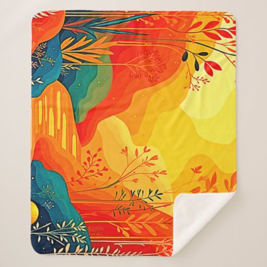 Herbstlandschaft Kunst Sherpadecke (Vorderseite)