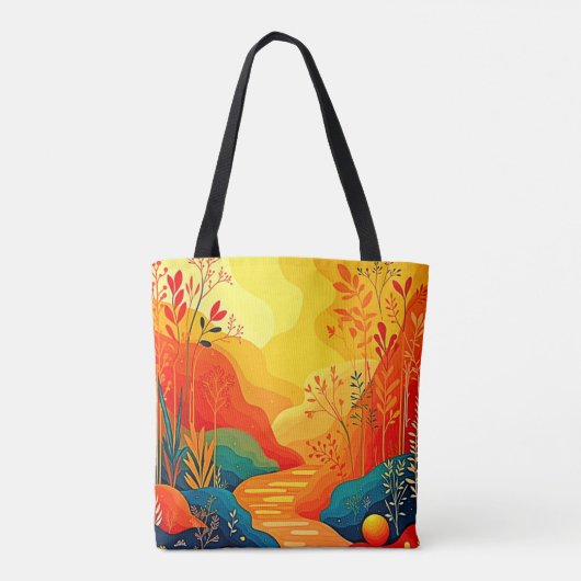 Herbstlandschaft Kunst Tasche (Rückseite)