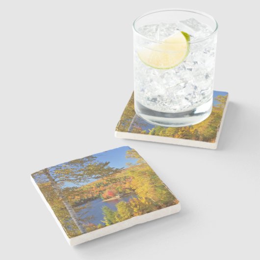 Herbstlandschaft, Maine Steinuntersetzer (Seitenansicht)