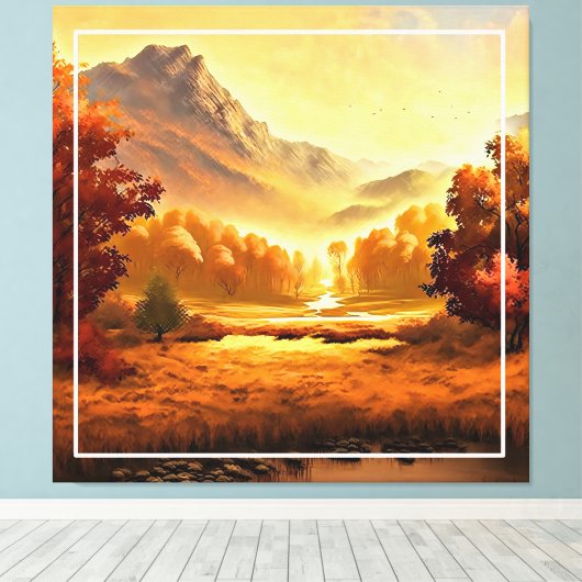 Herbstlandschaft Malerei-1 Leinwanddruck (Insitu (Holzboden))