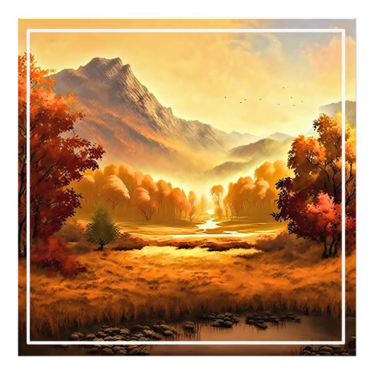 Herbstlandschaft Malerei-68754 Fotodruck (Vorne)