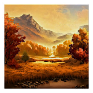 Herbstlandschaft Malerei-68754 Poster