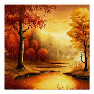 Herbstlandschaft Malerei-68754 Poster