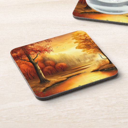 Herbstlandschaft Malerei-87546 Getränkeuntersetzer (Linke Seite)