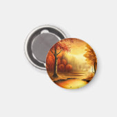 Herbstlandschaft Malerei-87546 Magnet (Vorderseite/Rückseite)