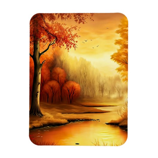 Herbstlandschaft Malerei-87546 Magnet (Vertikal)