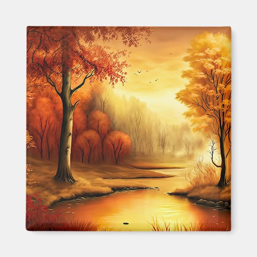 Herbstlandschaft Malerei-87546 Magnet (Vorne)
