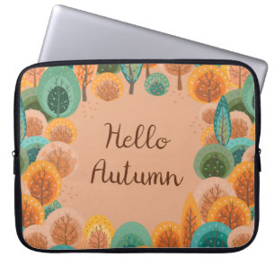 Herbstlandschaft mit abstrakter flacher handgezeic laptopschutzhülle