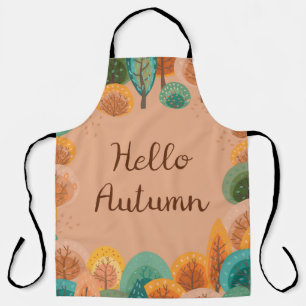 Herbstlandschaft mit abstrakter handgezeichneter E Schürze