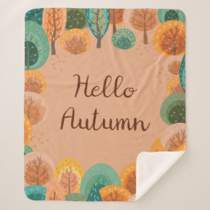 Herbstlandschaft mit abstrakter handgezeichneter E Sherpadecke