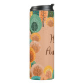 Herbstlandschaft mit abstrakter handgezeichneter E Thermosbecher (Nach links gedreht)