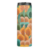 Herbstlandschaft mit abstrakter handgezeichneter E Thermosbecher (Rückseite)