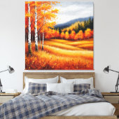 Herbstlandschaft mit Birkenbäumen Leinwanddruck (Insitu (Schlafzimmer))