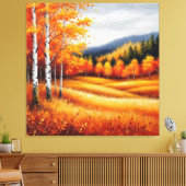 Herbstlandschaft mit Birkenbäumen Leinwanddruck (Insitu (Wohnzimmer))