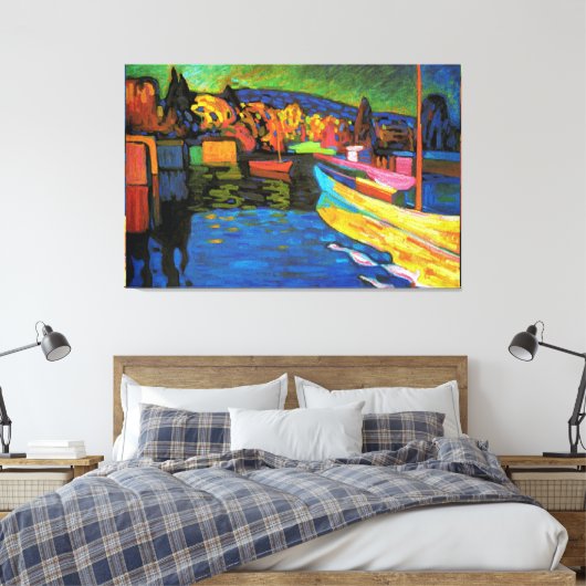 Herbstlandschaft mit Booten Leinwanddruck (Insitu (Schlafzimmer))