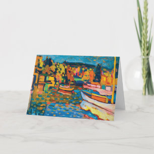 Herbstlandschaft mit Booten von Wassili Kandinsky Karte